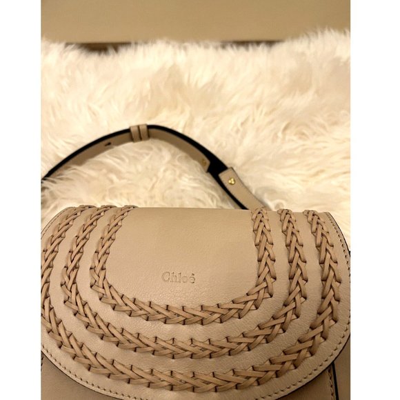 EUC CHLOE SMALL HUDSON PEARL BEIGE SHOULDER BAG TASSEL SMOOTH CALFSKIN PURSE Exc - Picture 9 of 16